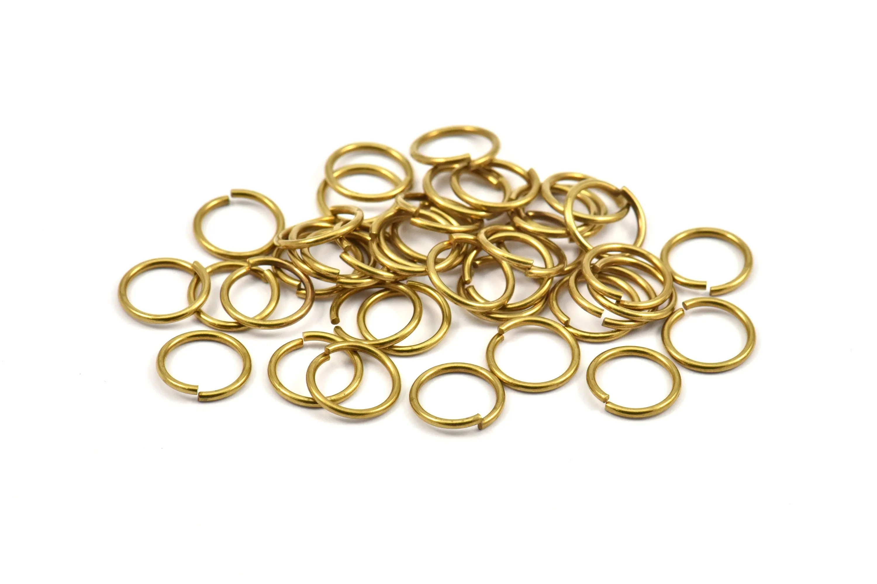 10mm Jump Rings - 100 Raw Brass Jump Rings (10x1mm) A0372