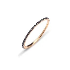 14K Gold and Black Diamond Eternity Stacking Rings