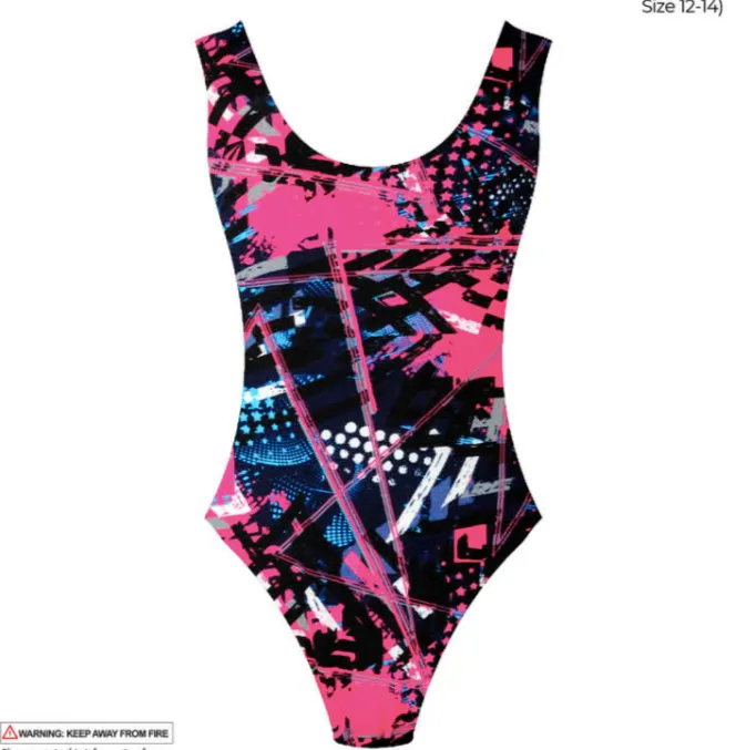 1980s Leotard - Pink Grid