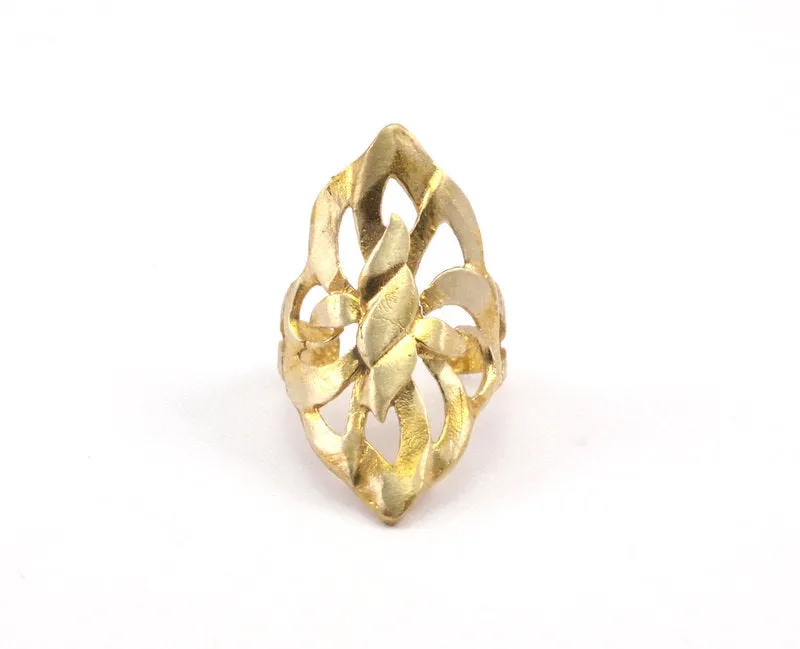 2 Raw Brass Adjustable Rings N0043