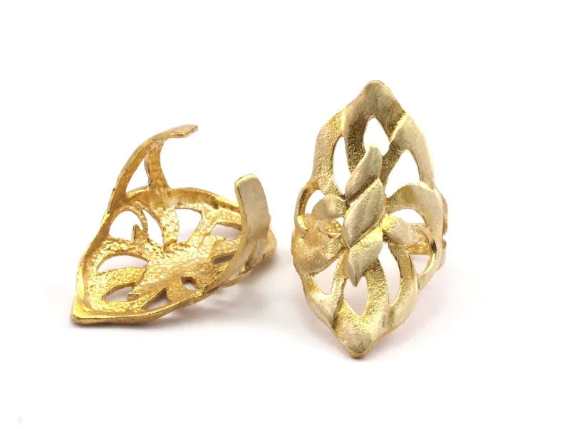 2 Raw Brass Adjustable Rings N0043