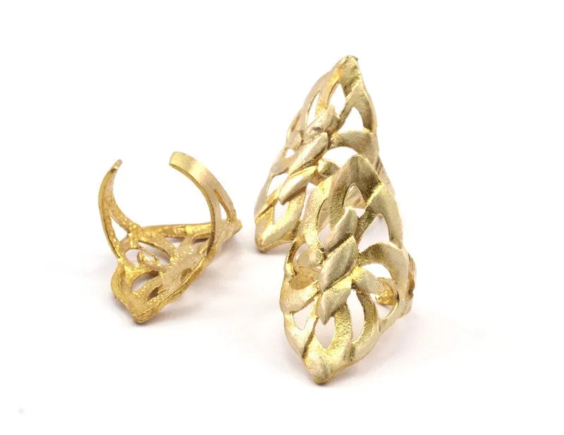 2 Raw Brass Adjustable Rings N0043