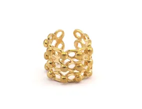 3 Raw Brass Adjustable Rings N0018