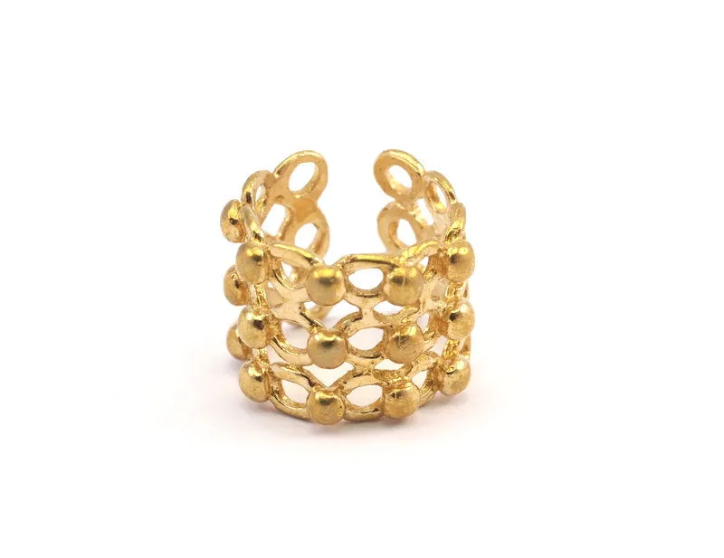 3 Raw Brass Adjustable Rings N0018