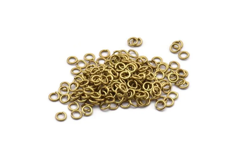 3.5mm Jump Rings - 250 Raw Brass Jump Rings, Findings (3.5x0.6mm) BS 1845