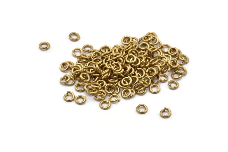 3.5mm Jump Rings - 250 Raw Brass Jump Rings, Findings (3.5x0.7mm) BS 1846