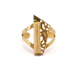 4 Raw Brass Adjustable Rings N0063