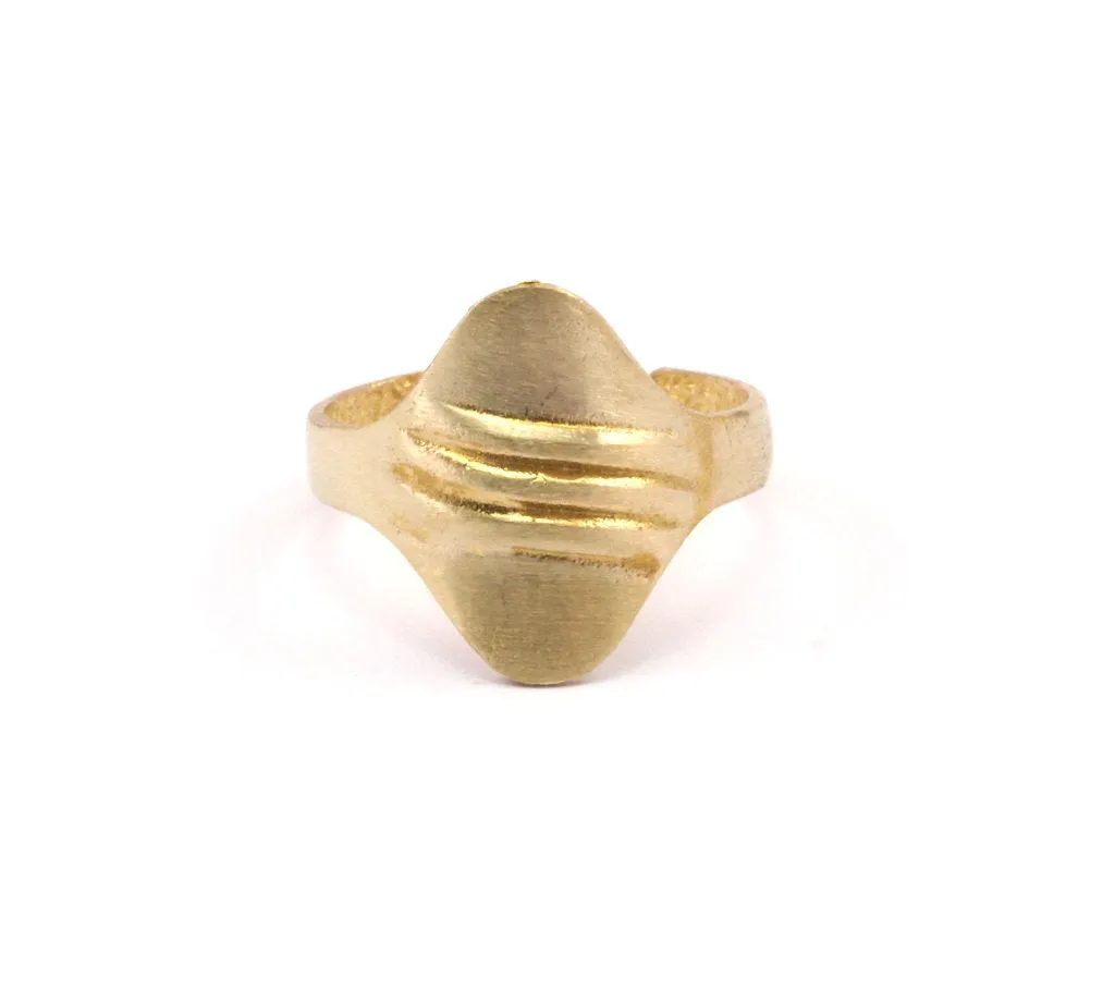 4 Raw Brass Adjustable Rings N0065