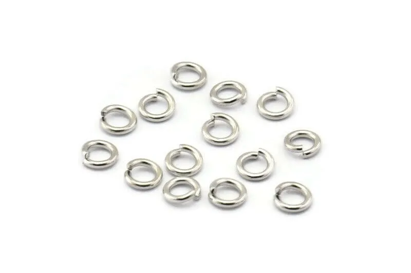 5mm Jump Rings, 250 Silver Brass Jump Rings, Connectors (5x1mm) (b0066)