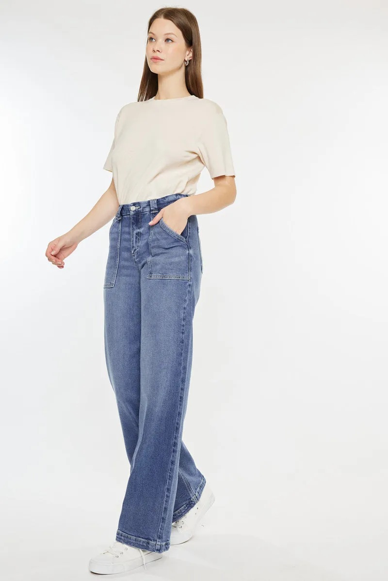 Astra High Rise Wide Leg Jeans