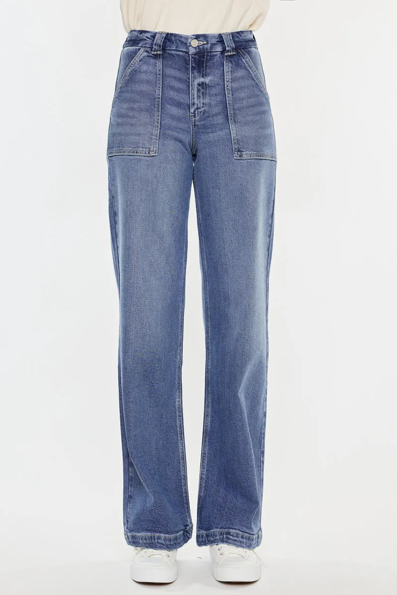 Astra High Rise Wide Leg Jeans