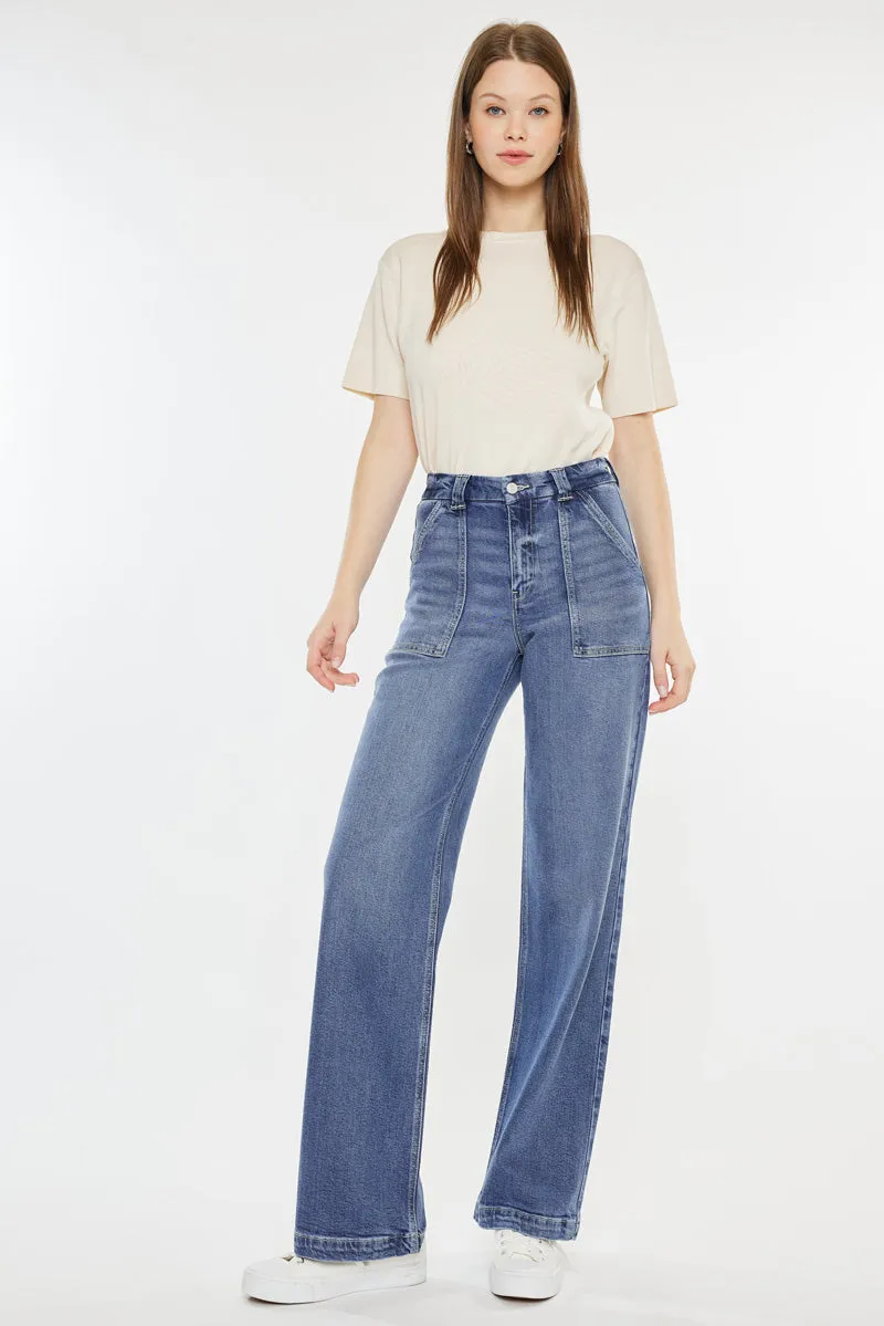 Astra High Rise Wide Leg Jeans