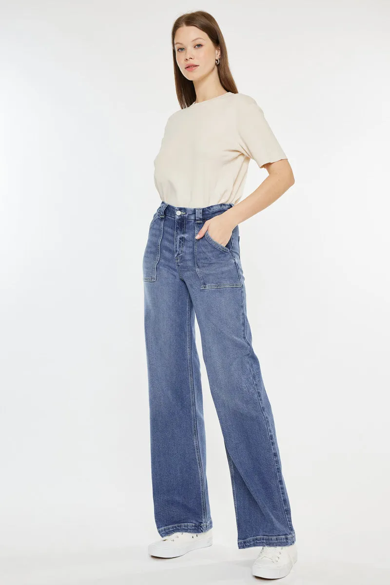 Astra High Rise Wide Leg Jeans