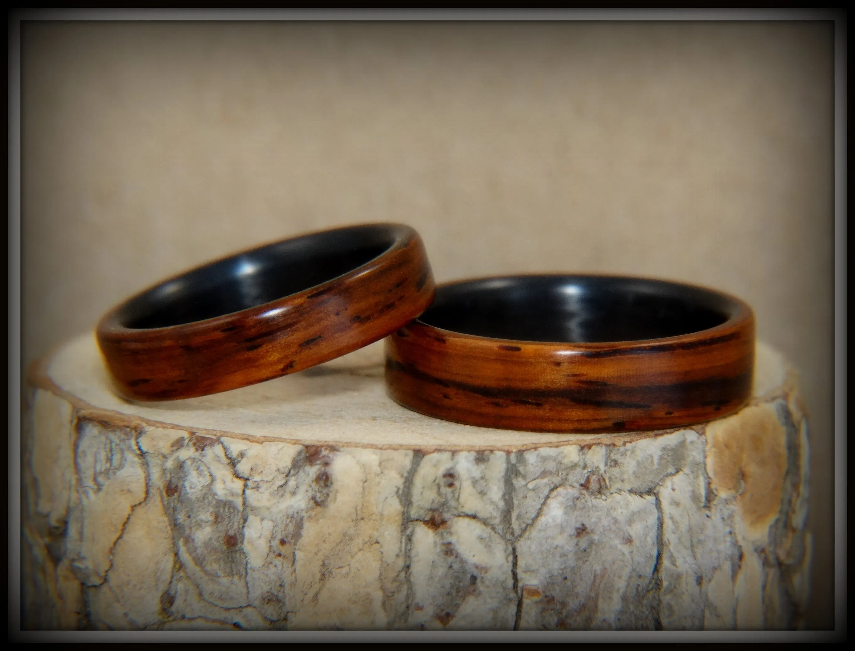 Bentwood Rings Set - Composite Cocobolo on Carbon Fiber Cores