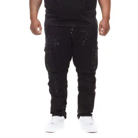 Big and Tall - Rip & Repair Cargo Pants - Black