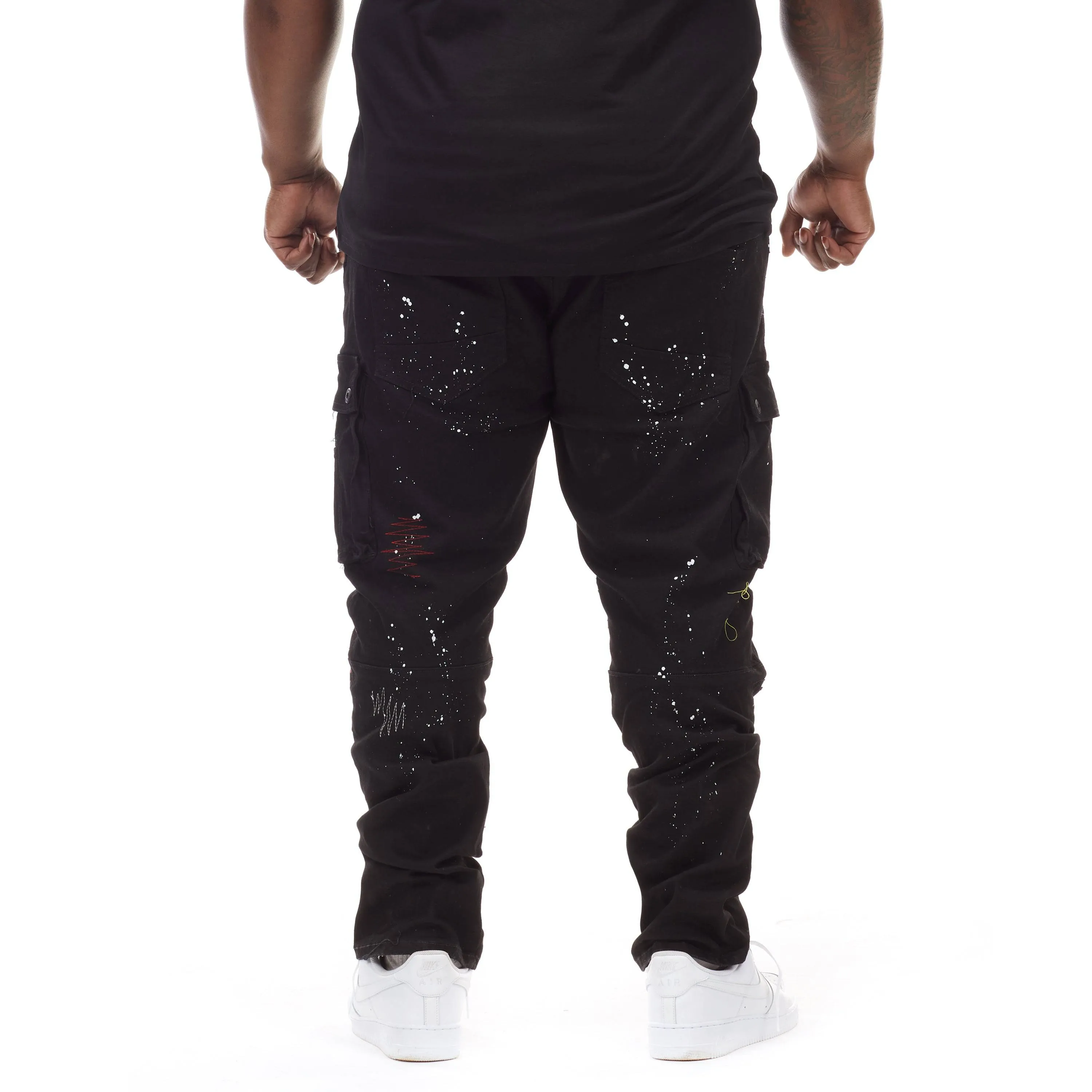 Big and Tall - Rip & Repair Cargo Pants - Black