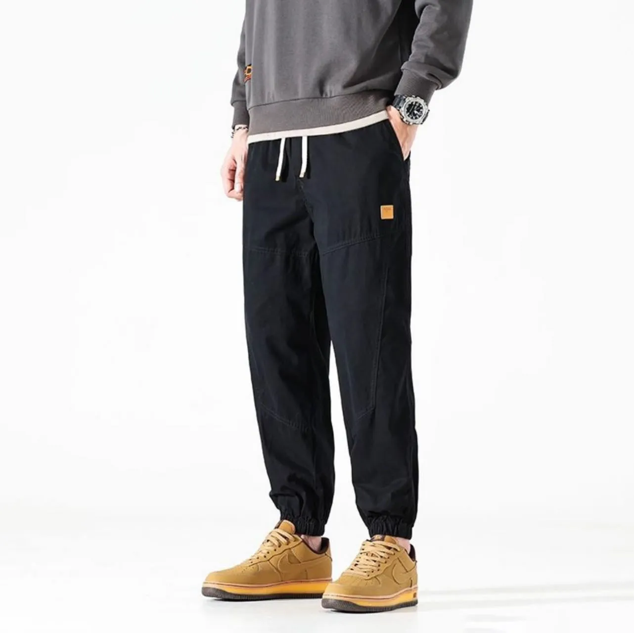 Black Cargo Pants 1393