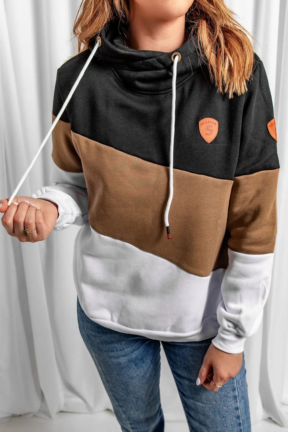 Black Colorblock Hoodie