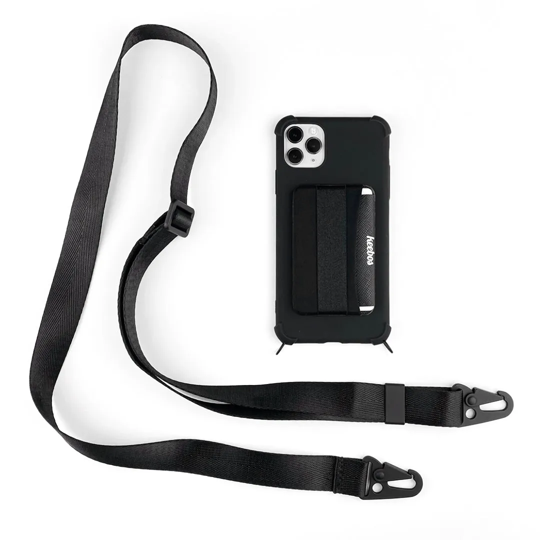 Black Crossbody iPhone Case - Voyage (Detachable Strap)