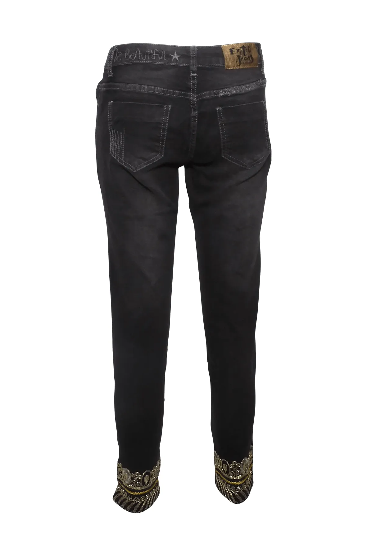 Black Jeans with Trim Detail