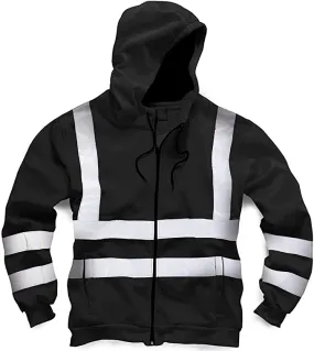 Black Security Zipped Hoodie