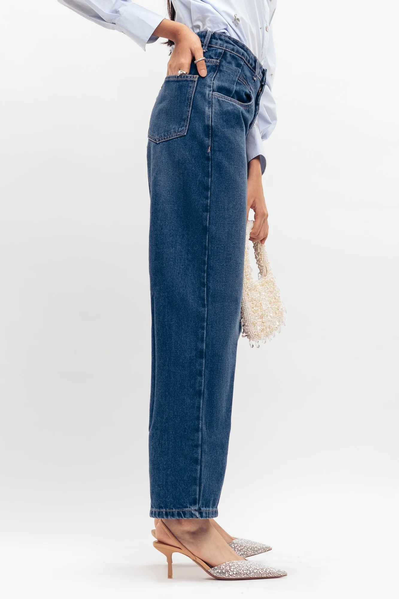 Blue Fish Cut Straight Jeans