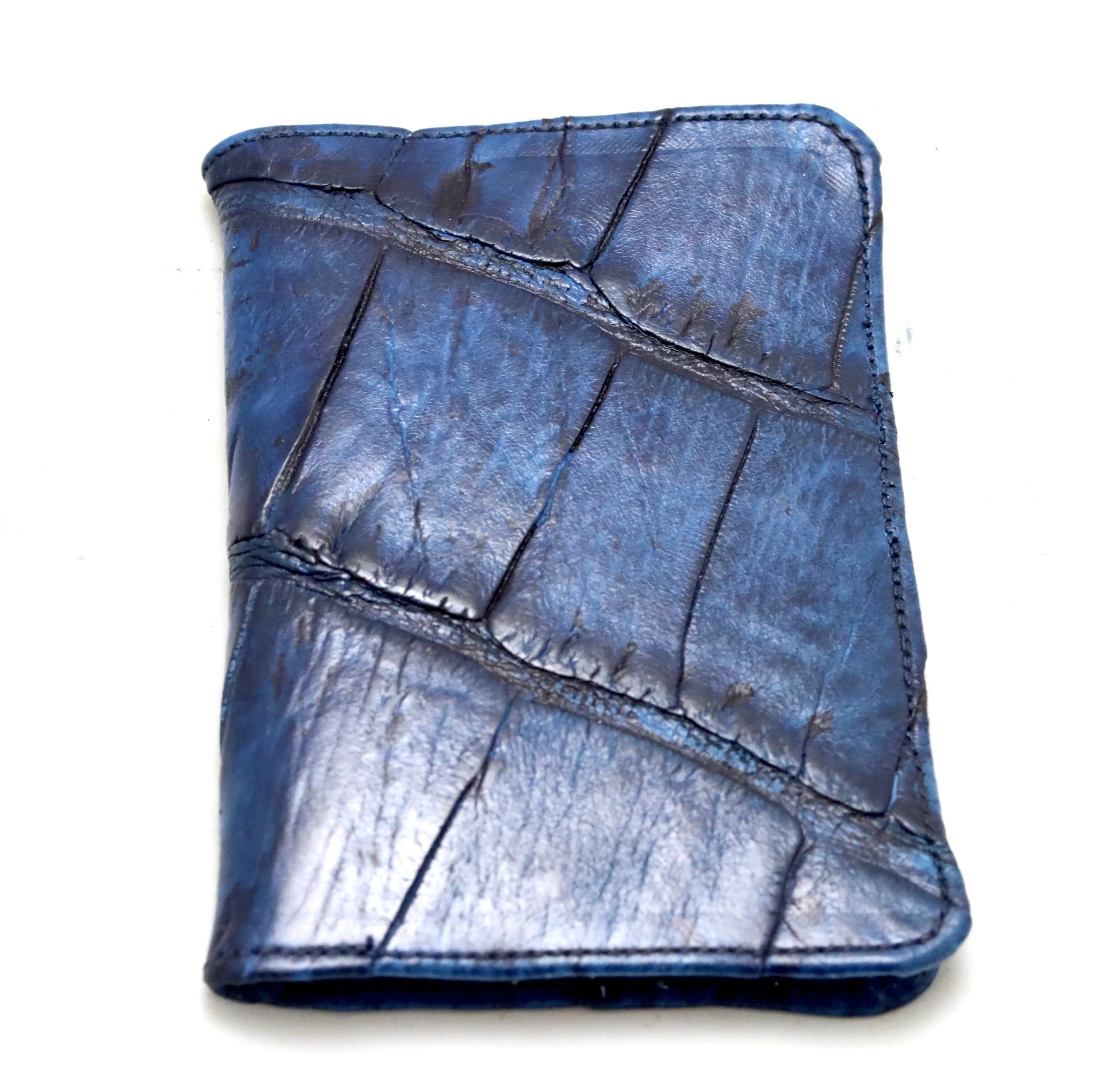 Card wallet fold | navy | croc