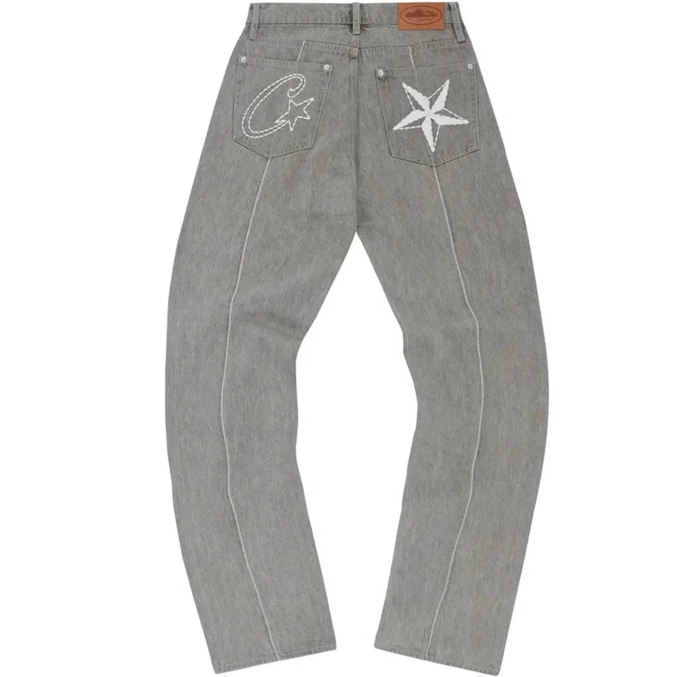 Corteiz C-Star Denim Jeans Grey