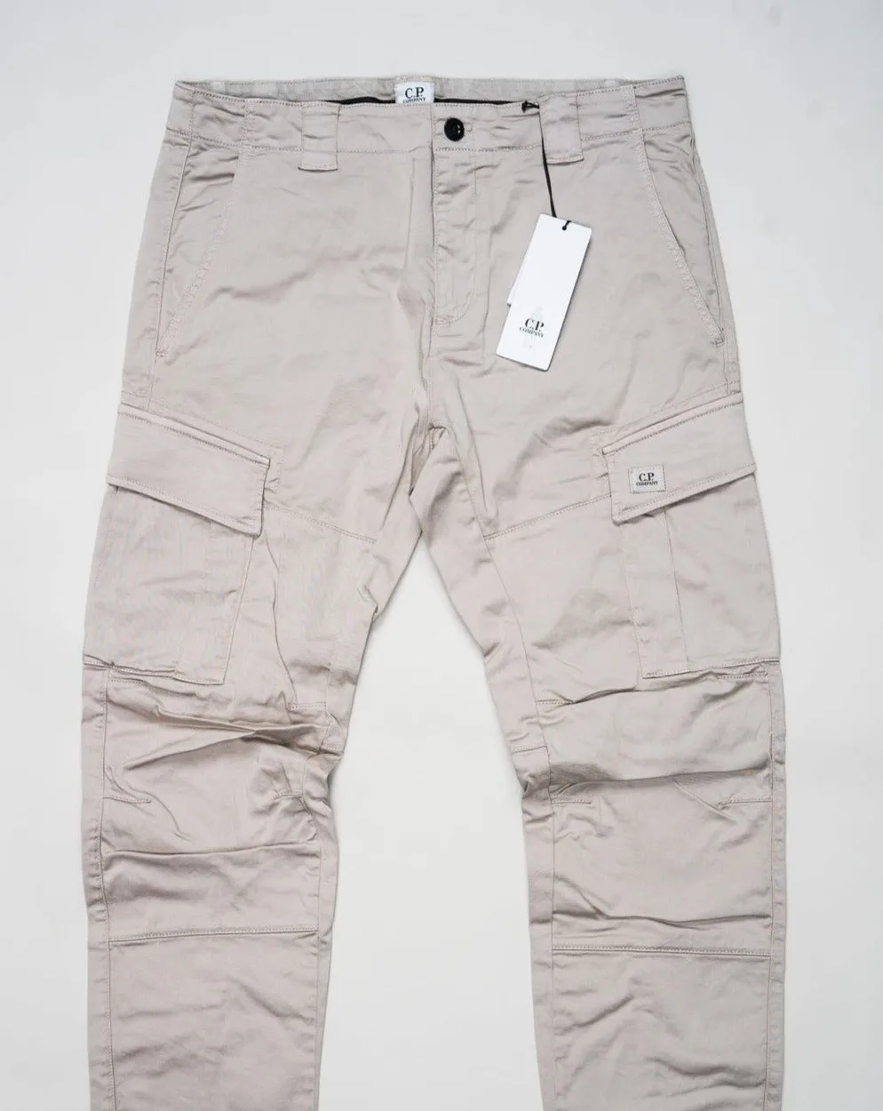 C.P. Company Sateen Stretch Cargo Pants / Drizzle Grey