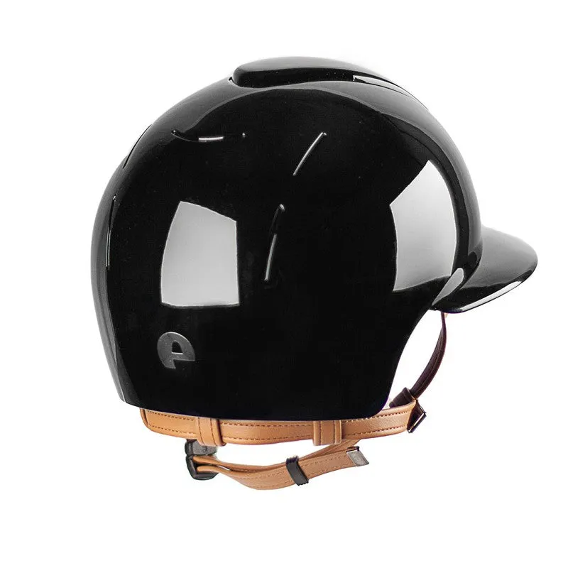 Cromo Smart Polish Polo Visor Helmet with Beige Chin Strap