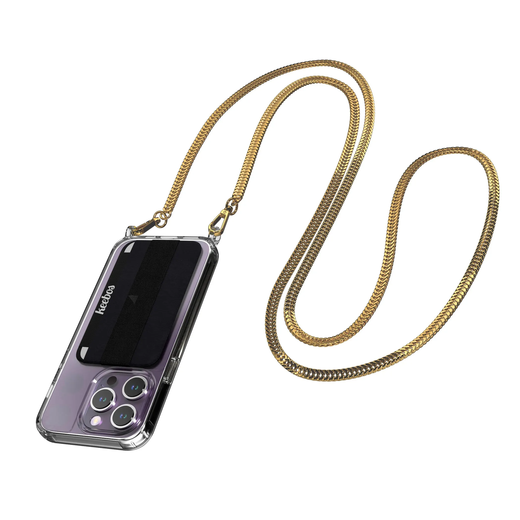 Crossbody iPhone Case - Royal (Gold Chain)