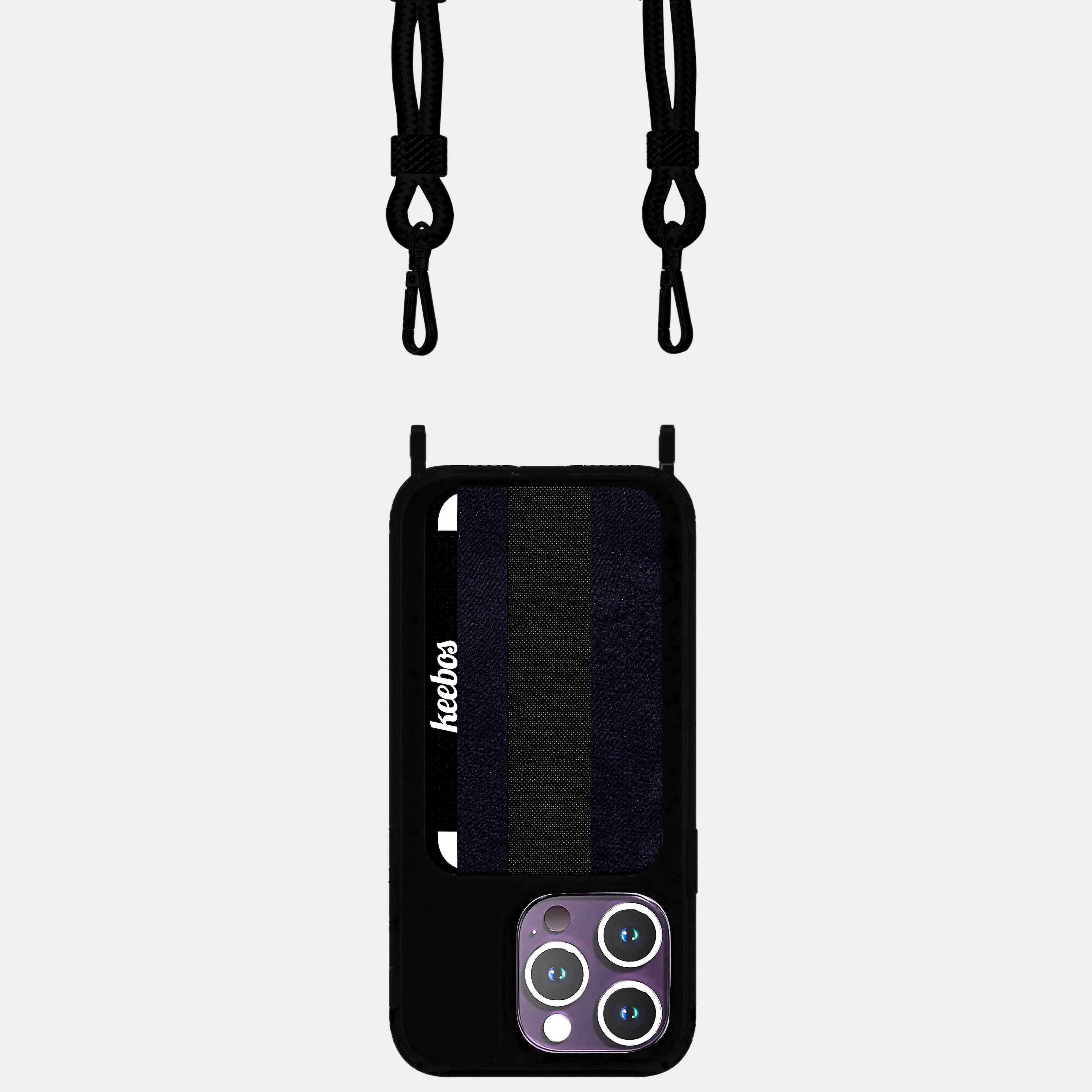 Crossbody Phone Case Necklace - Midnight (All Black)