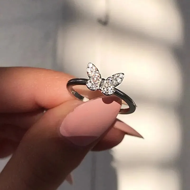 Dainty Butterfly Rings