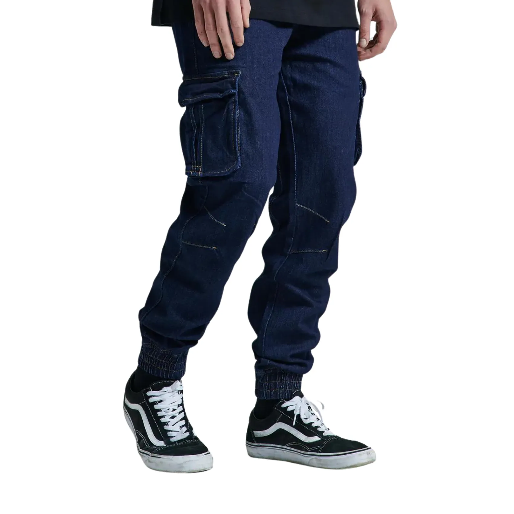 Denim Pants Cargo Long 02 - Bue