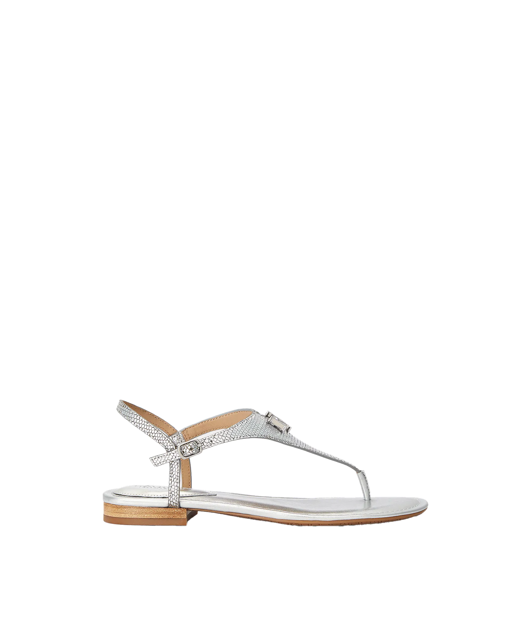 Ellington Lizard-embossed Sandal - Silver