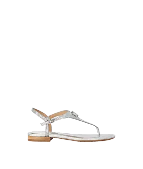 Ellington Lizard-embossed Sandal - Silver