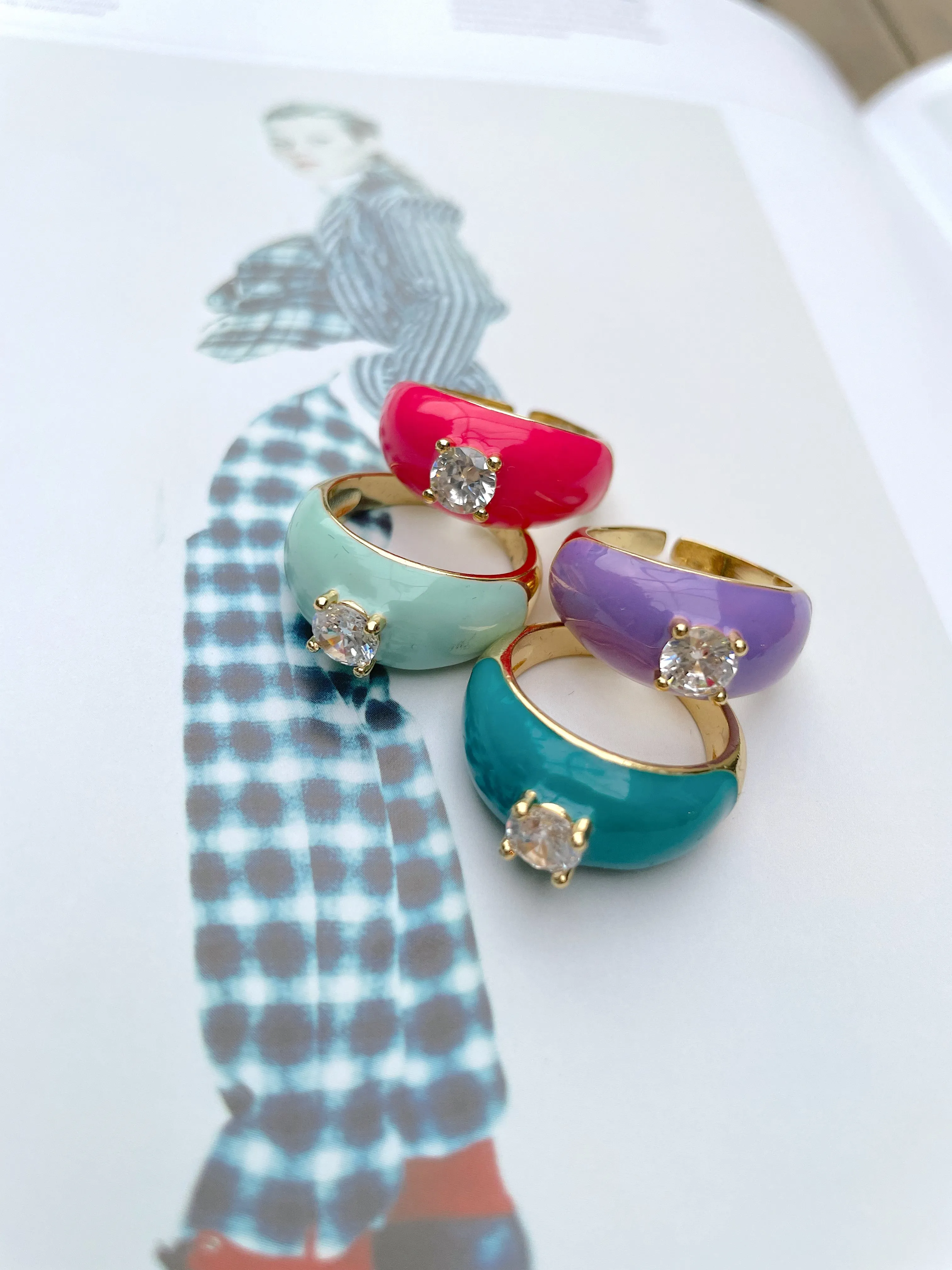 Enamel colored rings