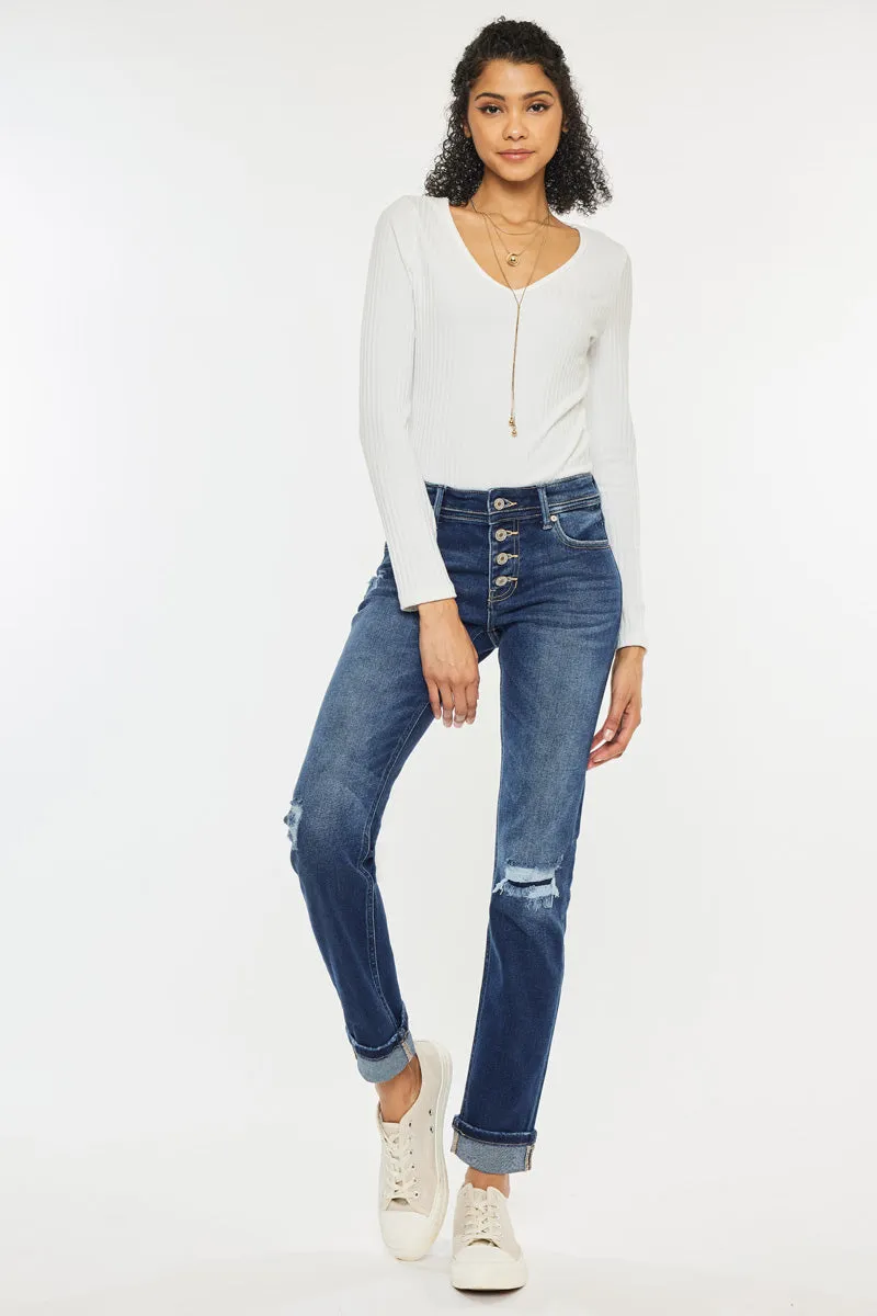 Eternity Mid Rise Slim Straight Leg Jeans