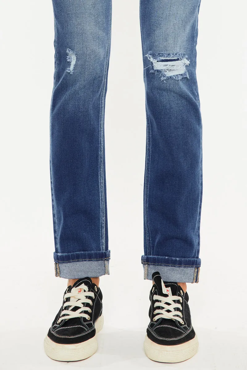 Eternity Mid Rise Slim Straight Leg Jeans