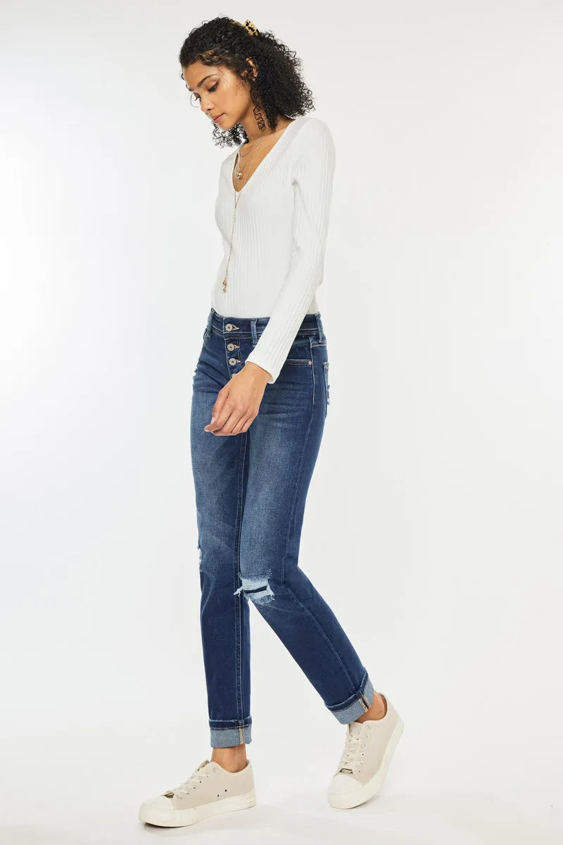 Eternity Mid Rise Slim Straight Leg Jeans