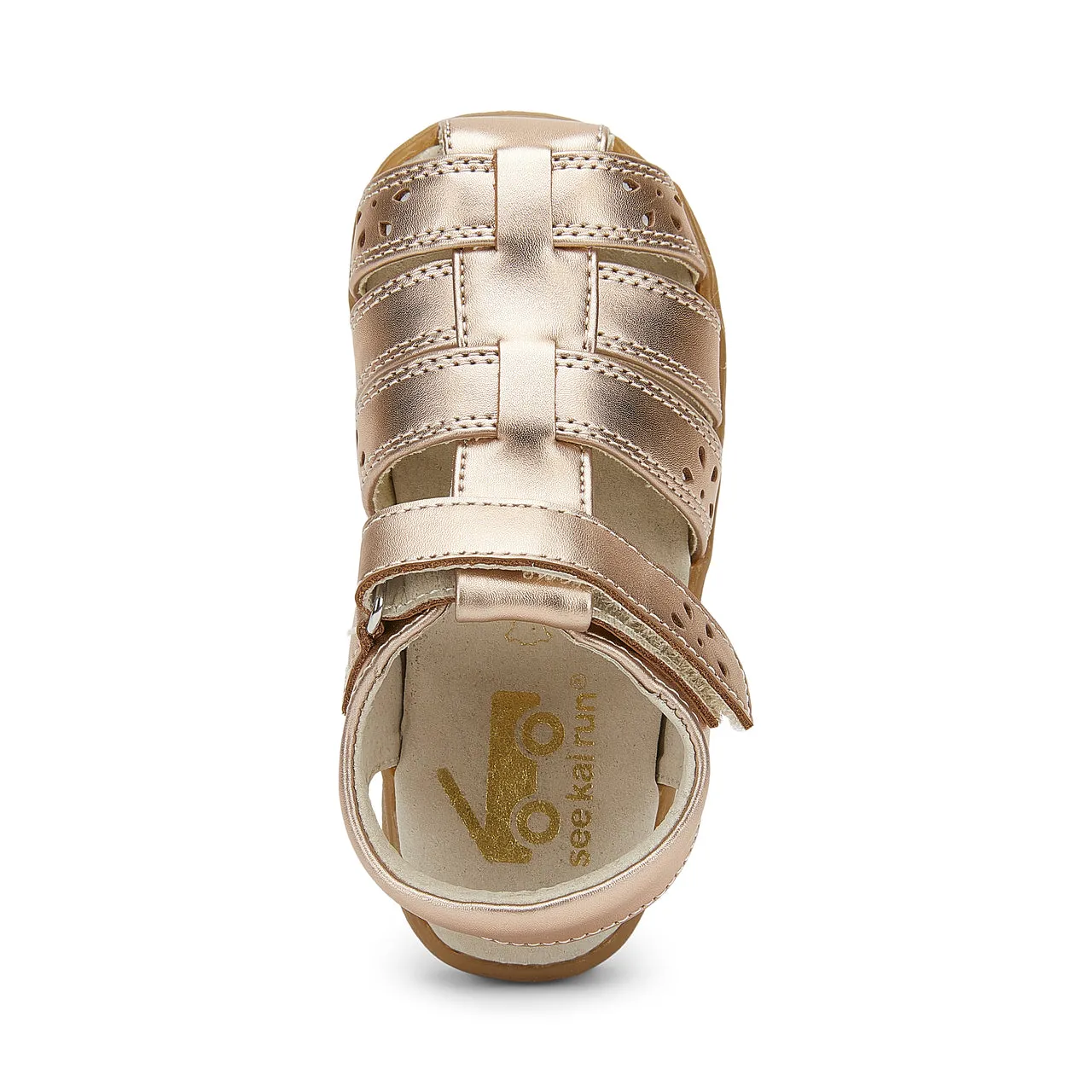 Gloria IV Kid's Leather Sandal - Rose Gold