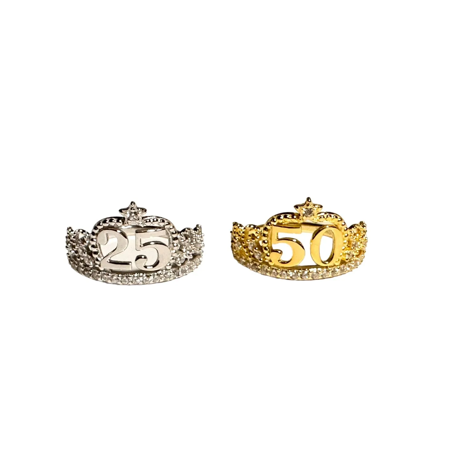 Golden Silver Anniversary Rings