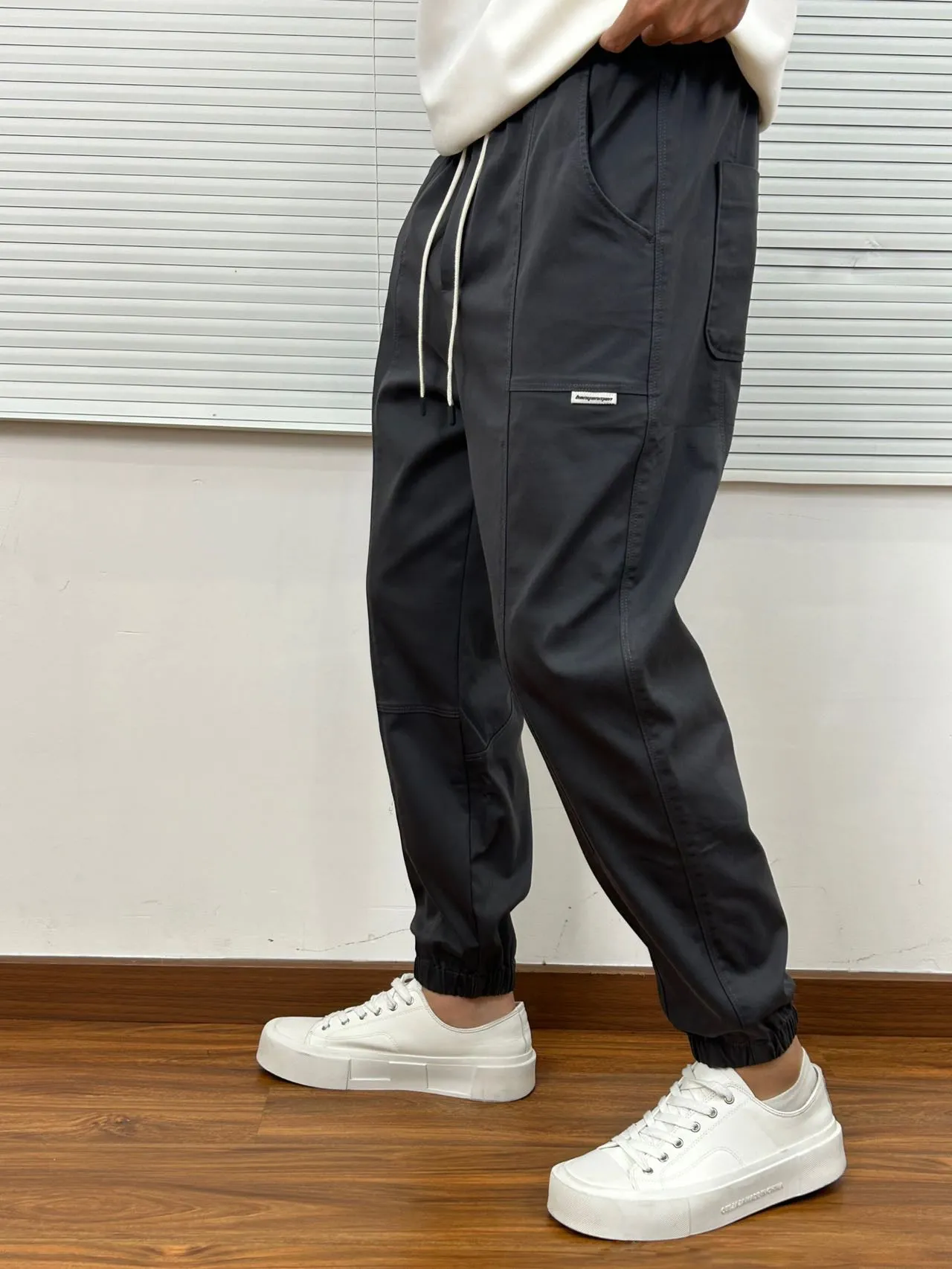 Grey Cargo Pants 7012