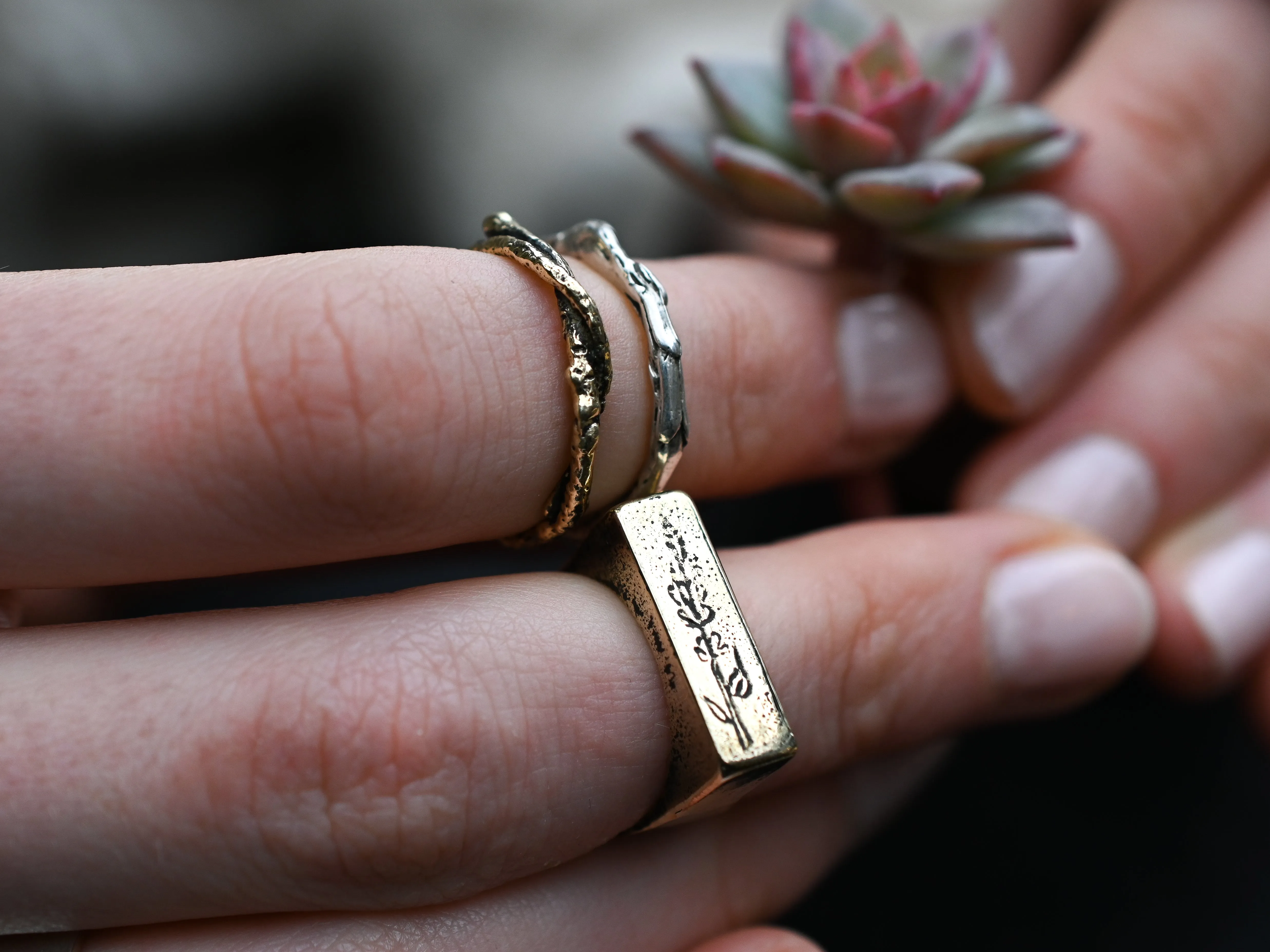 Hand Carved Signet Rings