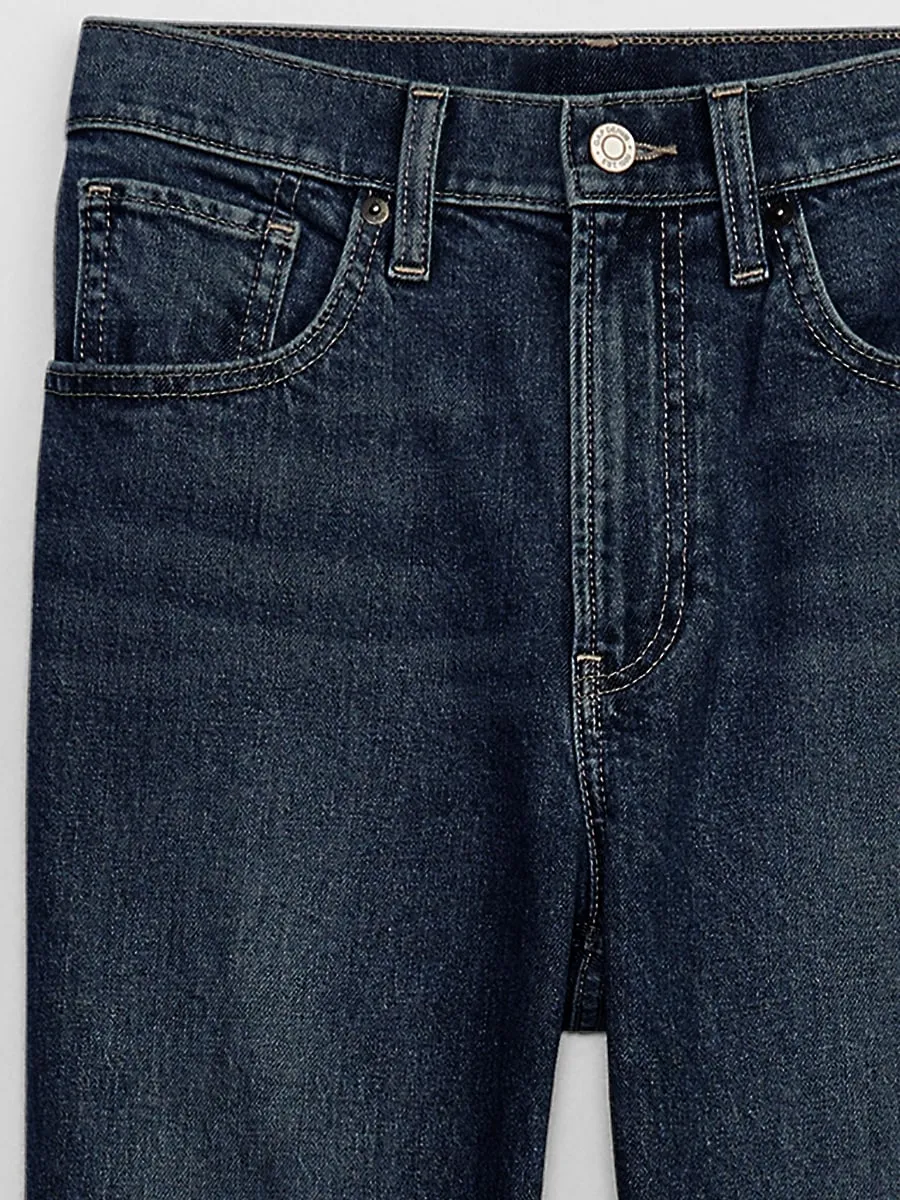 High Rise Straight Jeans with Washwell