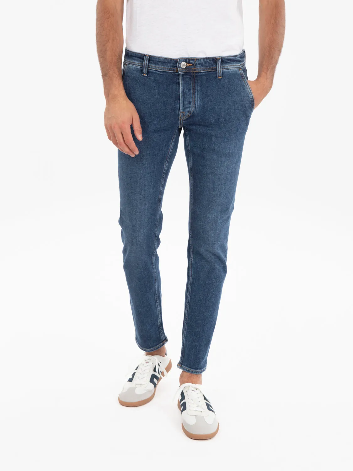 Jeans Slack mid denim blu