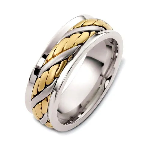 Men's Rope Two-Tone Band Rings - NM23