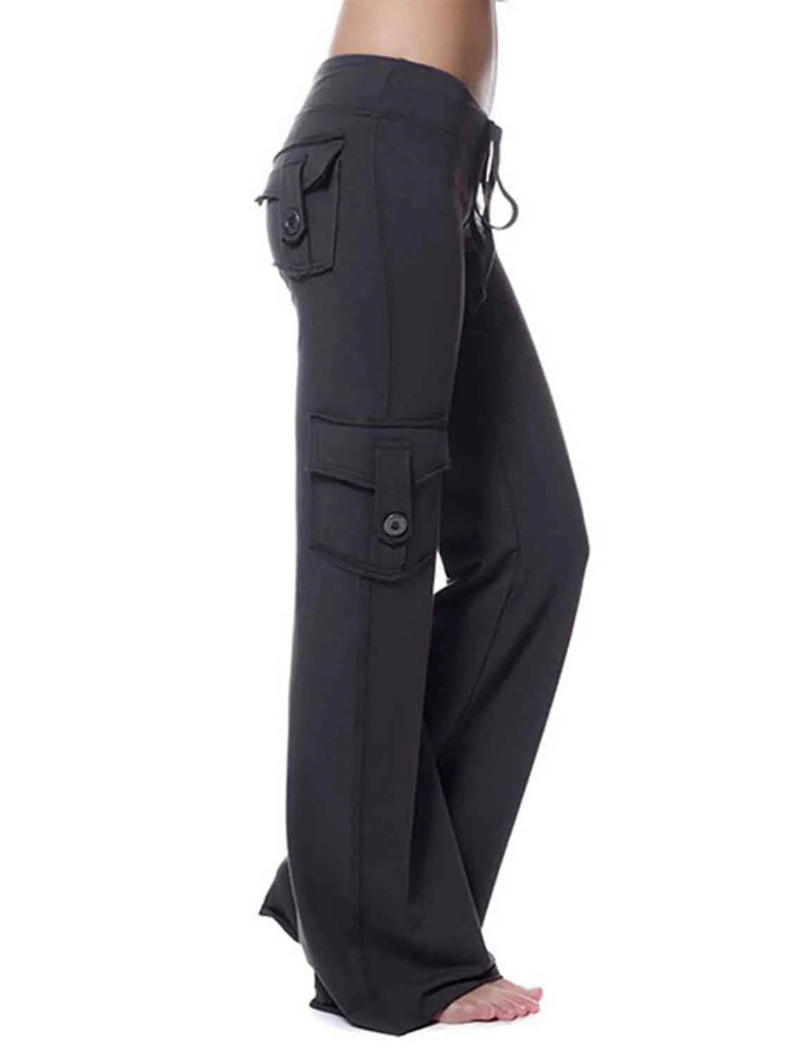 Mid Tie Waist Cargo Pants