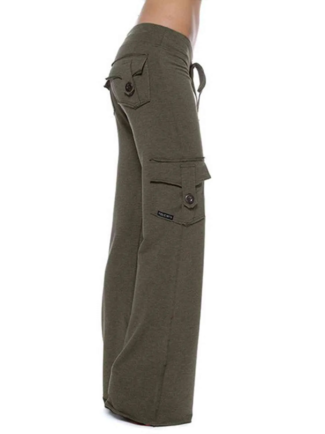 Mid Tie Waist Cargo Pants