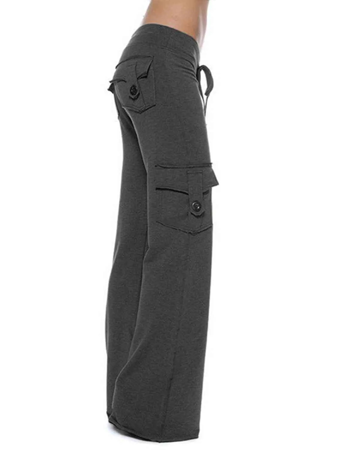 Mid Tie Waist Cargo Pants